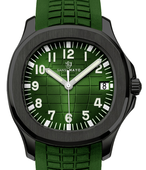 Sansi Mayo Round Black Wrist Watch - Green Horizon