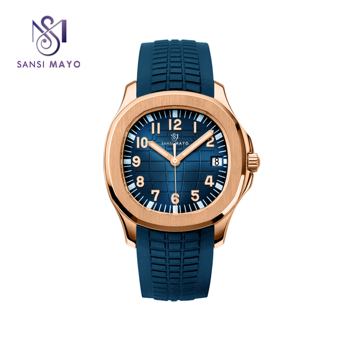 Sansi Mayo Round Gold Wrist Watch - Azure Blue