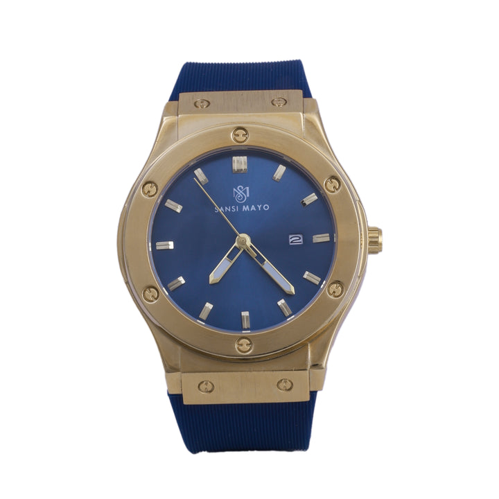 Sansi Mayo Round Gold & Blue Wrist Watch