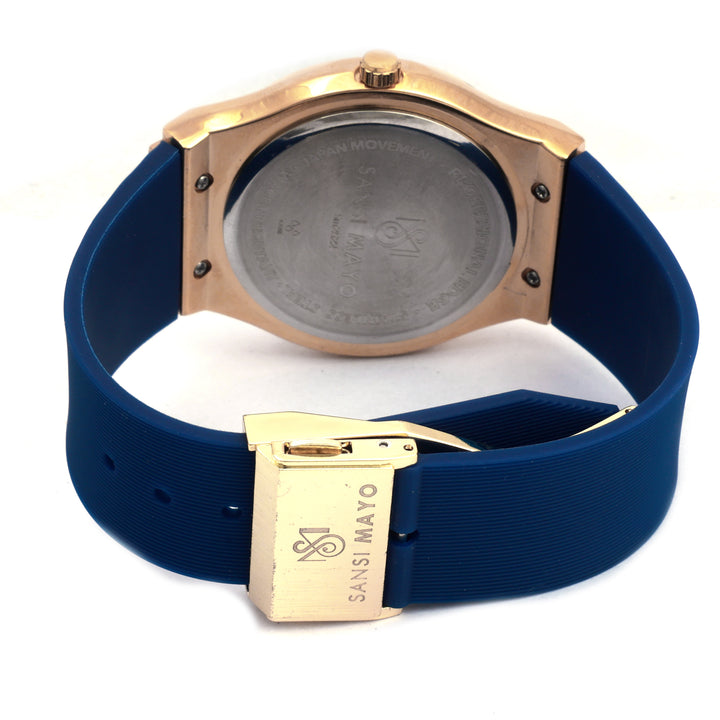 Sansi Mayo Round Gold & Blue Wrist Watch