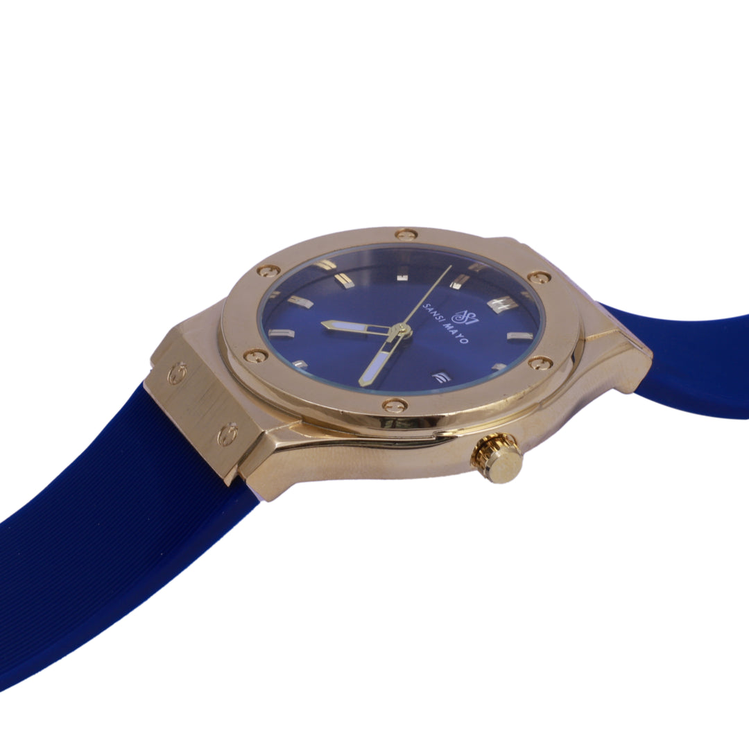 Sansi Mayo Round Gold & Blue Wrist Watch