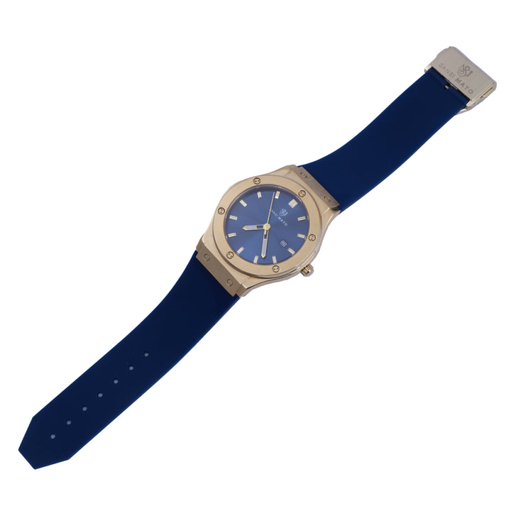 Sansi Mayo Round Gold & Blue Wrist Watch