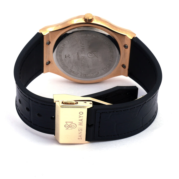 Sansi Mayo Round Gold & Black Wrist Watch