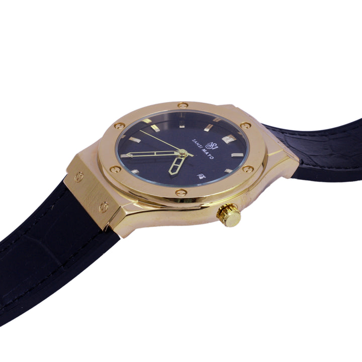 Sansi Mayo Round Gold & Black Wrist Watch