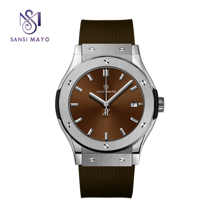 Sansi Mayo Round  Sliver & Orange Wrist Watch