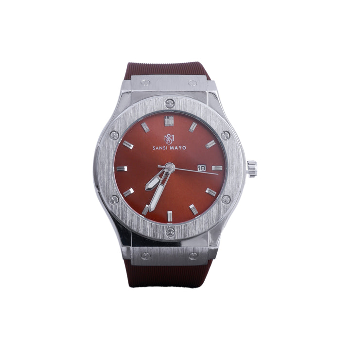 Sansi Mayo Round  Sliver & Orange Wrist Watch