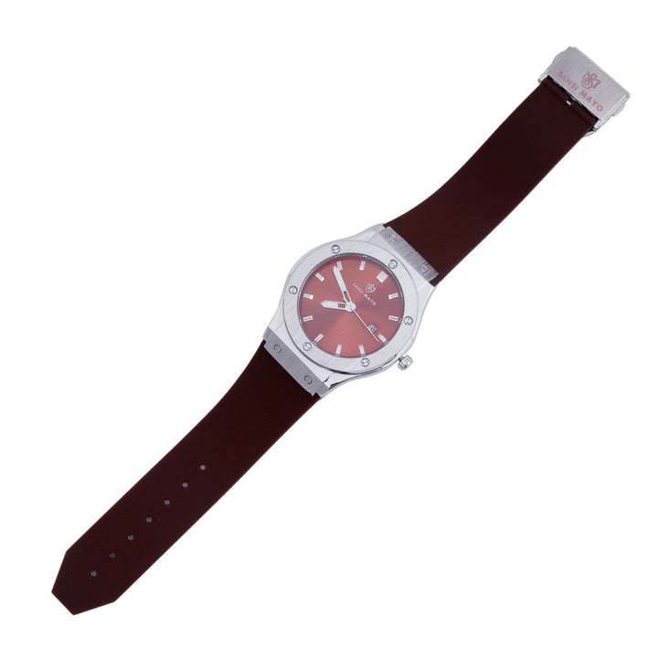 Sansi Mayo Round  Sliver & Orange Wrist Watch