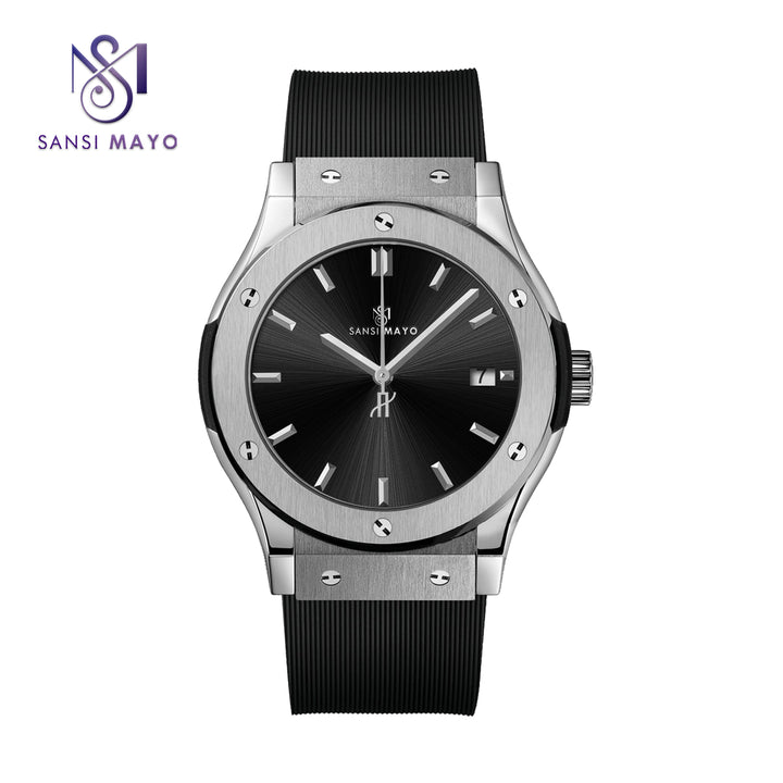 Sansi Mayo Round  Gold  & BlackWrist Watch