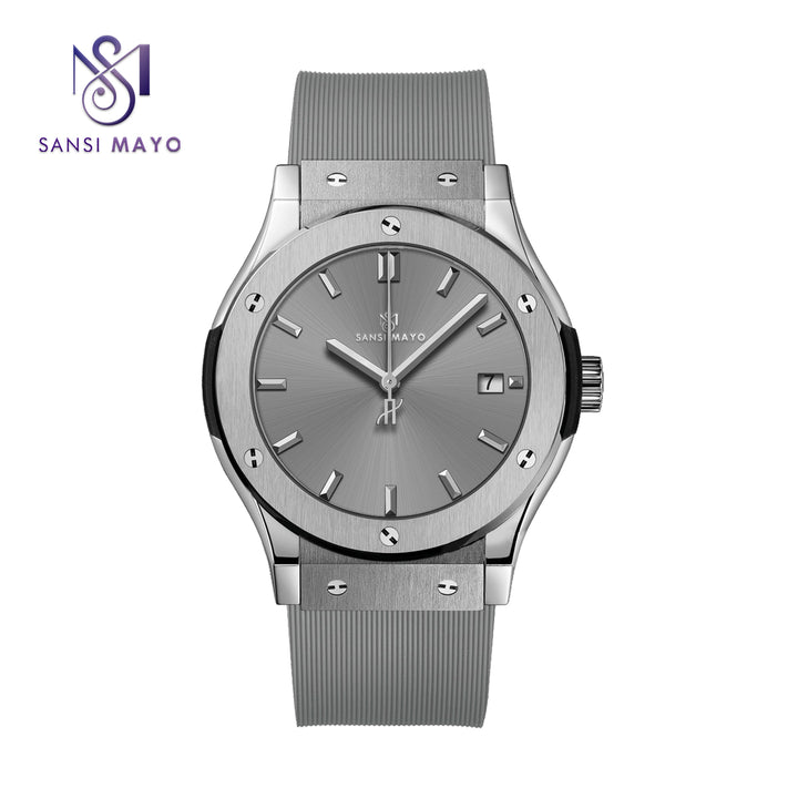 Sansi Mayo Round  Grey  & Grey Wrist Watch