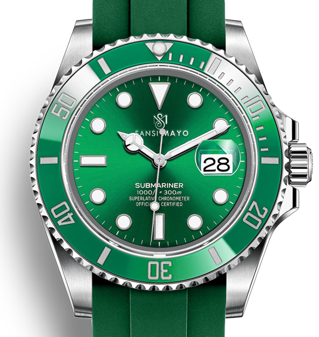 Sansi Mayo Round Two Tone Wrist Watch - Green Oasis