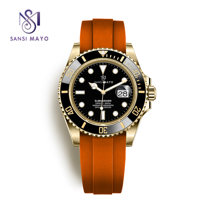 Sansi Mayo Round Two Tone Wrist Watch - Orange