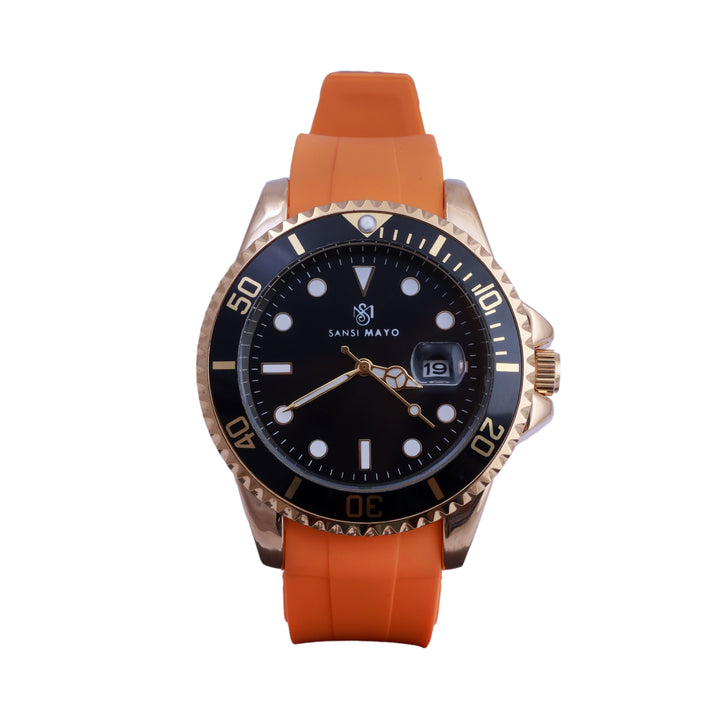 Sansi Mayo Round Two Tone Wrist Watch - Orange