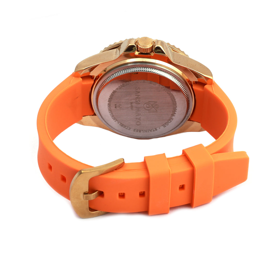 Sansi Mayo Round Two Tone Wrist Watch - Orange