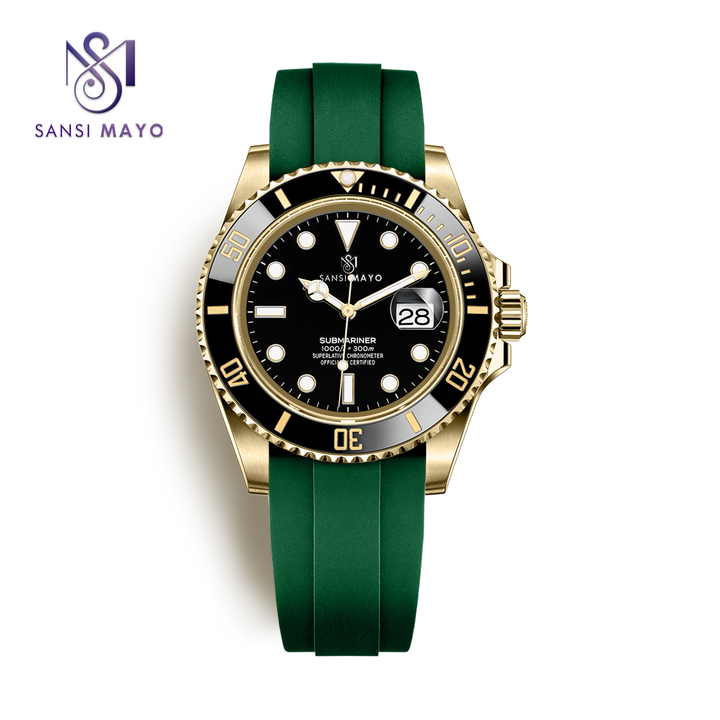 Sansi Mayo Round Two Tone Wrist Watch -Green