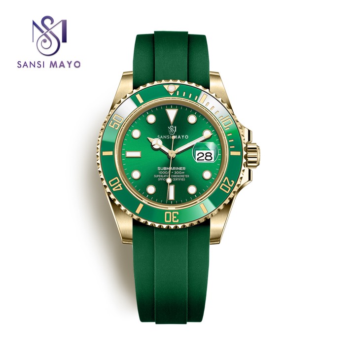 Sansi Mayo Round Two Tone Wrist Watch - Green