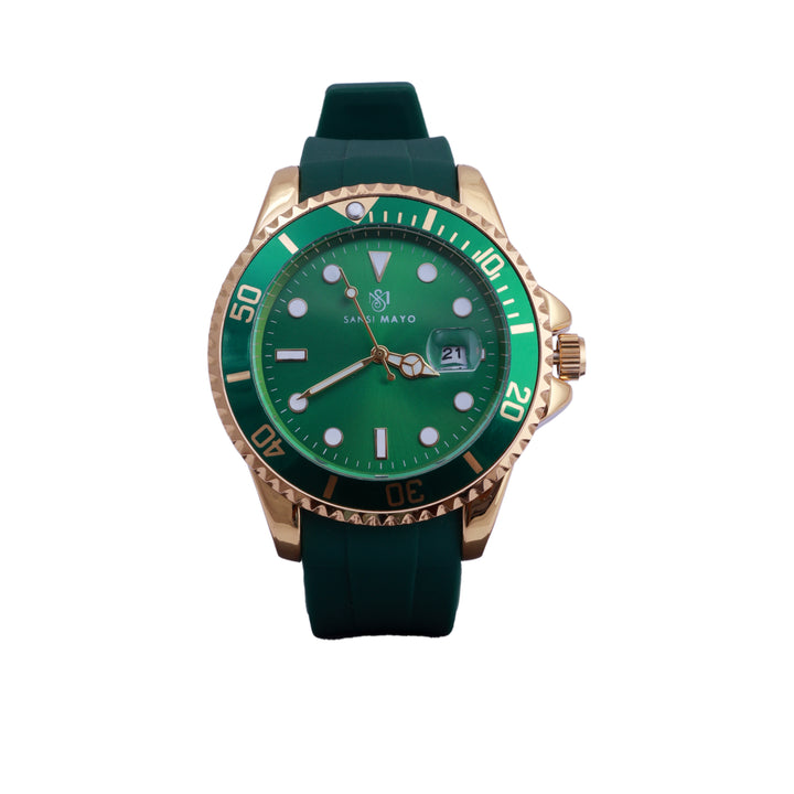 Sansi Mayo Round Two Tone Wrist Watch - Green