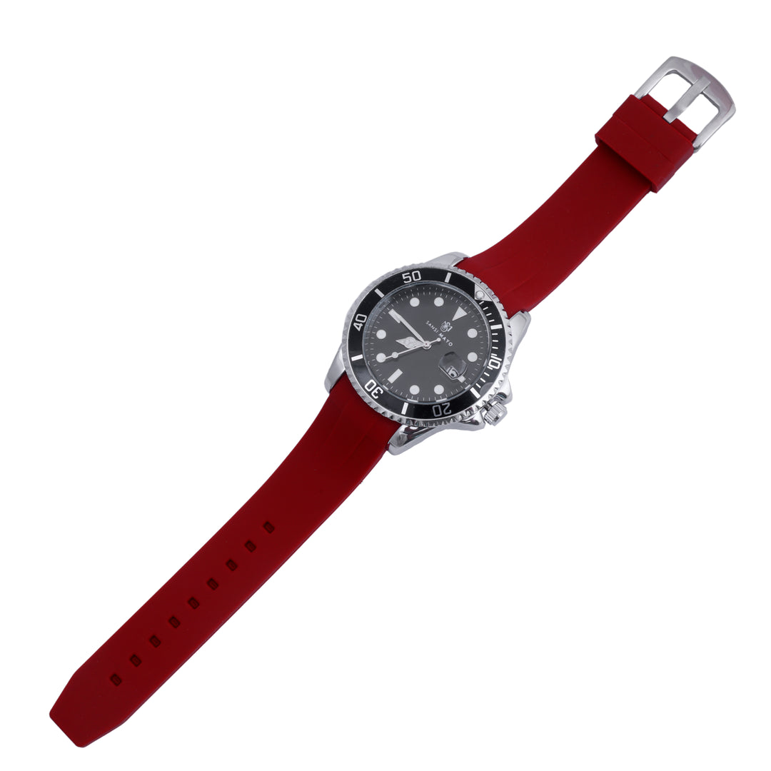 Sansi Mayo Round Two Tone Wrist Watch - Maroon