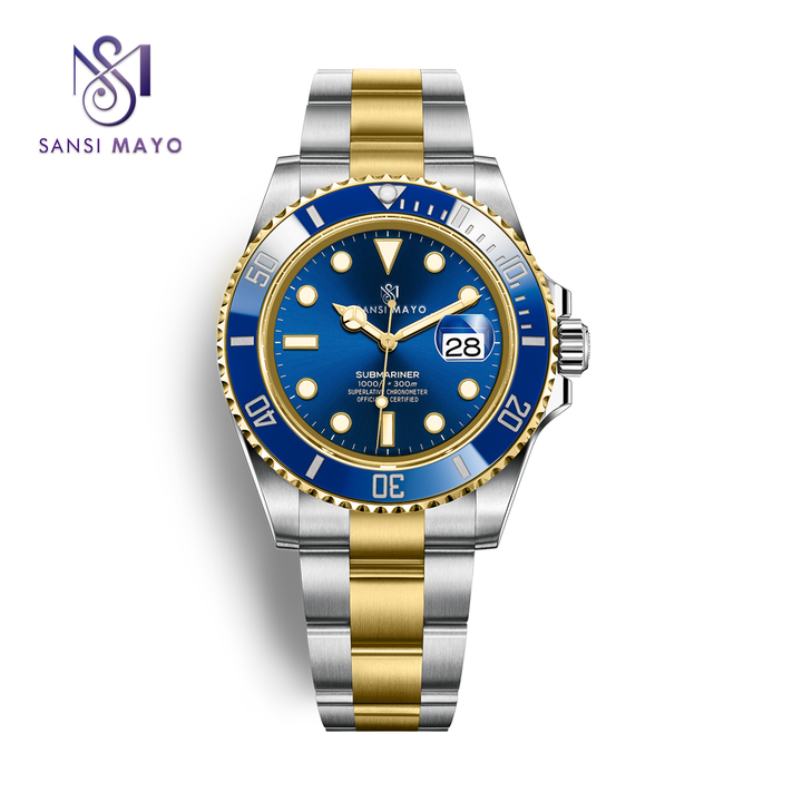 Sansi Mayo Round Two Tone Wrist Watch - Blue Horizon