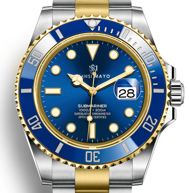 Sansi Mayo Round Two Tone Wrist Watch - Blue Horizon