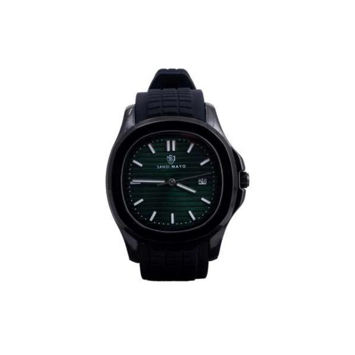 Sansi Mayo Round Black Wrist Watch - Stealth Green