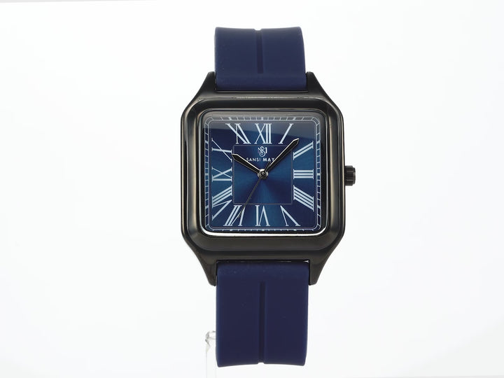 SANSI MAYO Men's Blue Silicone Square Watch - Blue Dial | Unique Edition With Magnetic Lock